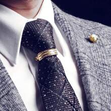 1pc Fashionable Men's Versatile Solid Color Copper Alloy Tie Clip, Suitable For Everyday Wear In All Seasons, D-Shaped Buckle - Tie Hoop - View 13