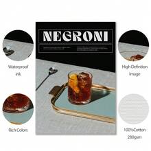 1 tấm áp phích nghệ thuật Martini in hình quán bar cocktail Negroni tường vải canvas trang trí cổ điển tranh rượu vang phòng khách nhà bạn bè chúc mừng hình ảnh không khung - Nhiều màu - Xem 6