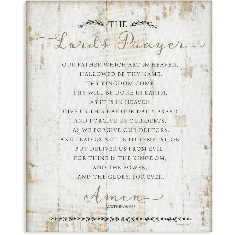 Framed Stupell Industries The Lords Prayer Our Father Rustic Distressed ...