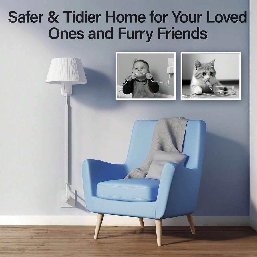 Cord Hider Wall For One Cord, 62.8in Cord Covers For Wires On Wall