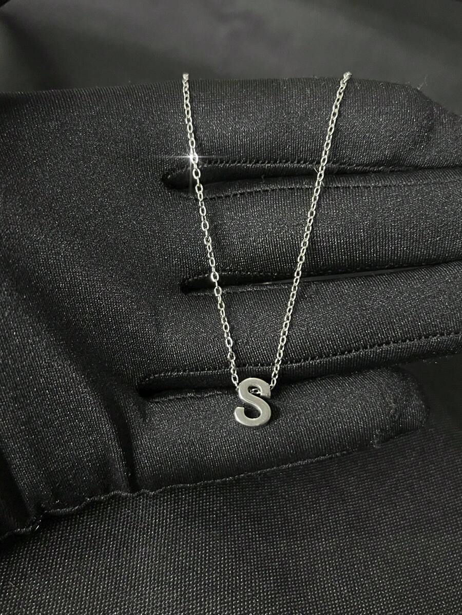 CHAIN AND PENDANT SET WITH YOUR INITIAL "S" IN SILVER AND WHITE GOLD - Bạc - Xem 1