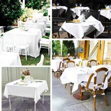 REWOMC 10 Pack Square Tablecloths 52 X 52 Inch,  Polyester Table Cover For Square Table, Stain And Wrinkle Resistant Washable Fabric Table Cloth, Polyester Tablecloth For Restaurant Banquet Party Multiple Colors,Weddings Graduation Season Outdoor Events Entertain Guests - 白色 - 查看 6