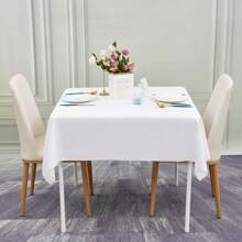 REWOMC 10 Pack Square Tablecloths 52 X 52 Inch,  Polyester Table Cover For Square Table, Stain And Wrinkle Resistant Washable Fabric Table Cloth, Polyester Tablecloth For Restaurant Banquet Party Multiple Colors,Weddings Graduation Season Outdoor Events Entertain Guests - 白色 - 查看 5