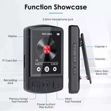 128GB Support Bluetooth MP4/MP3 Lossless Music Player FM Radio Recorder Sport UK - Black - View 5