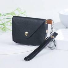 简约皮包便携耳机包PU皮便携式钱包可存放零钱杂物耳机等小件物品女士钱包迷你钱包零钱包零钱夹 - 彩色 - 查看 5