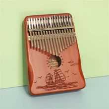 17 键卡林巴拇指钢琴，便携式高品质木制拇指钢琴，Mbira 琴身乐器，附初学者学习手册，乐器礼物，附学习指南和调音锤 - 彩色 - 查看 4