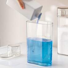 1/2pcs Simple Transparent Laundry Powder Sub-Packaging Bottle, Moisture-Proof Sealed Laundry Detergent Dispenser, Laundry Soap Container For Liquid Detergent And Fabric Softener, Laundry Room Organizer, Bathroom Accessories - Transparent - View 2