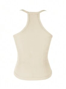 Women's Fashion Casual Sexy Solid V Neck Tight Fitting Slim Tank Top