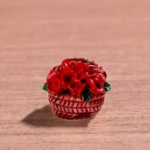 1 pieza Conjunto de figuras en miniatura de macetas de flores, arreglos florales de resina elaborados, versátiles para exhibición en interiores, decoración de jardín y mesa, sin electricidad necesaria - flores surtidas en varias macetas, excelente regalo