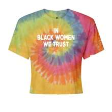 In Black Women We Trust Cropped T-Shirt - 希瑟灰色 - 查看 4