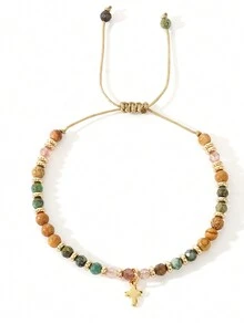 1 件哥特式石串珠手链男士 - 配件十字-帶紙卡 - 查看 3