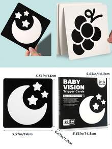 1 张高对比度婴儿抽认卡黑白卡，新生儿大脑发育玩具，视觉刺激学习活动卡，20 张 40 页益智婴儿礼物（黑白和彩色）学校、学生、文具、学校用品 - 彩色 - 查看 2