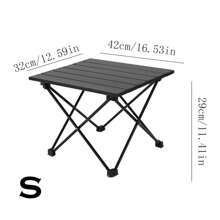 户外露营铝合金折叠桌，野餐露营烧烤桌简易休闲桌 - 黑色 - 查看 5