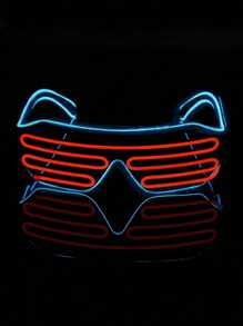 1 副无线 LED 百叶窗眼镜（带电池），荧光发光眼镜，适用于舞台表演、派对、夜总会，女士时尚眼镜，女士太阳镜，秋冬服装海滩配饰，复古 Y2k 基本款商务休闲礼品，适合夏季海滩度假、户外、旅行 - 彩色 - 查看 14