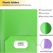 1/6/12PCS 带口袋的塑料文件夹，多色口袋文件夹带名片夹，重型 6 文件夹，适用于文件办公室整理文件夹信纸大小学校用品（蓝紫黄绿橙红色） - 均碼 - 查看 3