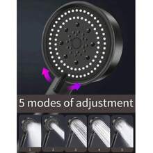 1 Piece ABS Handheld Shower Adjustable 5 Modes Pressurized For Bathroom - Silver - View 5