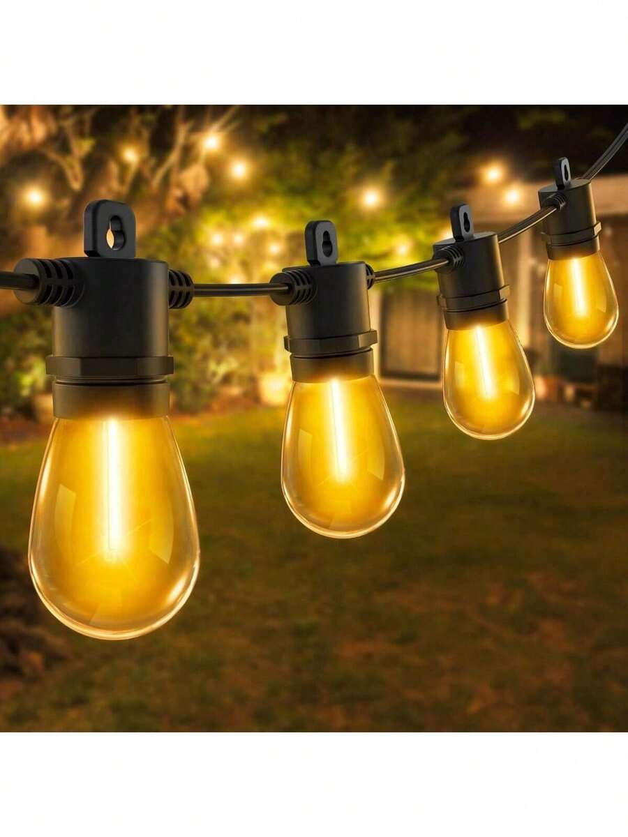 Outdoor Festoon Lights Mains Powered 100ft 30m 30+2 S14 LED Bulbs