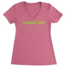Bumpin' That  Music Ladies V-Neck T-Shirt - Black - View 7