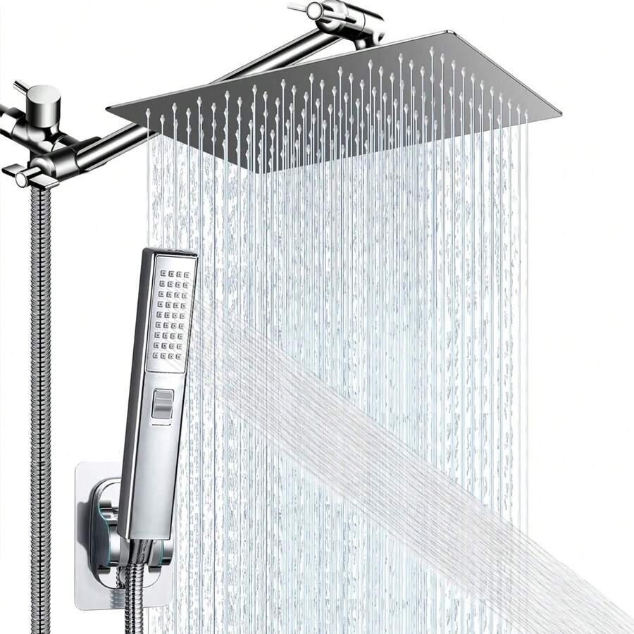 Shower Head Combo,8 Inch High Pressure Rain Shower Head With 11 Inch