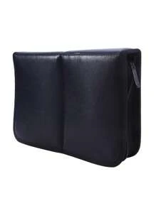 1 Porta-pennelli professionali per truccatori, pieghevole con cerniera, spaziosa, capacità grande, 14 fori in PU o 29 fori in tela, custodia portaoggetti cosmetici portatile con tasca, organizer per pennelli trucco, custodia da viaggio pieghevole e in piedi,  per conservare i cosmetici, portatile, durevole e asciuga rapidamente - pennelli non inclusi, accessori per il bagno, organizer per il trucco, decorazioni per il bagno, articoli per vacanze estive, accessori per il ritorno a scuola - nero - Visualizzare 13