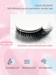 Hinarin 一对自粘睫毛自然可重复使用预粘睫毛 3D 睫毛粘贴睫毛无需胶水防水自然假睫毛 - 眼尾拉長款 - 查看 2