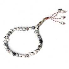 33 颗珠子的塑料手链，适合日常佩戴 - 白色 - 查看 8