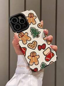 苹果亮片 1 件 PU 皮革圣诞可爱元素图案防摔手机壳兼容 iPhone/手机 - 彩色 - 查看 3
