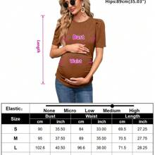 Lightweight Dusty Pink Maternity Tunic Top - Women's Puff Short Sleeve Knit Shirt With Breathable Comfort For Office, Parties, And Casual Wear, Side Ruched Design, Perfect For Pregnancy - 瀏覽 - 查看 5