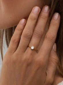 Einzigartige minimalistische 925er Sterling Silber Ringe mit eingelassenen weißen Steinen, wasserdicht, feiner Schmuck für Frauen für den täglichen Gebrauch