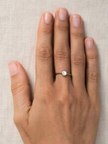 Einzigartige minimalistische 925er Sterling Silber Ringe mit eingelassenen weißen Steinen, wasserdicht, feiner Schmuck für Frauen für den täglichen Gebrauch