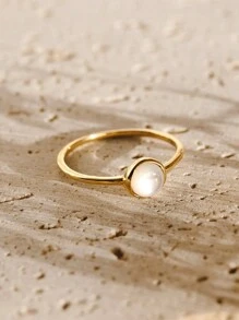 Einzigartige minimalistische 925er Sterling Silber Ringe mit eingelassenen weißen Steinen, wasserdicht, feiner Schmuck für Frauen für den täglichen Gebrauch