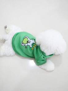 Quần áo thú cưng cho mùa thu/đông, áo nỉ cổ tròn in hình chú chó hoạt hình dễ thương cho mèo và chó - màu đen - Xem 7