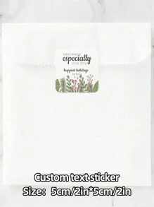 24pcs/48pcs/72pcs Holiday Greenery Handmade Especially For You Square Sticker Personalized Christmas Stickers Christmas Doodles Gifts Labels Tags