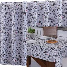 Kitchen Kit Curtain 2.00x1.30 Tablecloth 4 Places Printed Oxfrod - 黑與白 - 查看 1
