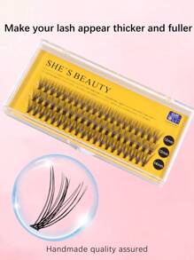 3pcs/Pack 60pcs/Pack C Curl 0.07mm Mixed Length Pre-Fanned Mink Eyelash Extensions, Soft Curl, Eye Enlarging, Portable For Home Or Outdoor Use, Suitable For Parties, Gatherings & Makeup Lash Clusters,Eye Lash Clusters,Individual Eyelashes,Lashes,Fake Lashes - Black - View 4
