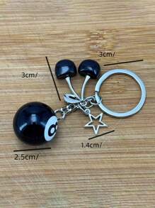 8号球钥匙扣，樱桃钥匙扣，带星星的8号球钥匙扣，台球钥匙扣，创意钥匙扣，汽车饰品，可爱哥特风，Y2K风格，万圣节饰品，教师节，圣诞节礼物，包包挂饰，汽车饰品，送给朋友或姐妹 - 多色 - 查看 6