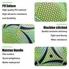 1 个 5 号夜光足球，PU 材质，适合足球比赛、训练和娱乐，适合青少年、圣诞礼物 - 彩色 - 查看 6