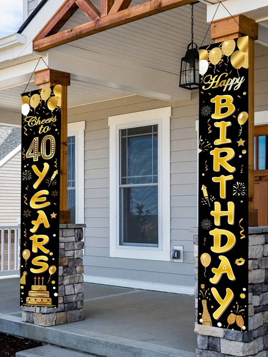 1 Set 16/18/21/30/40/50/60/70/80 Happy Birthday Banner, Hanging Flags, Indoor/Outdoor Birthday Party Decor, Photo Booth Props