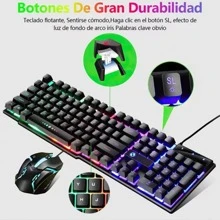 Kit Teclado Mouse Game Profesional Alfombrilla De Ratón Usb - Negro - Ver 5