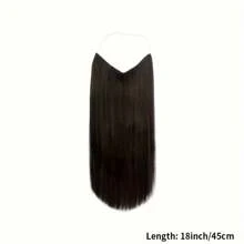 鱼线接发 人发片 天然黑色雷米直发 鱼线 带夹子 隐形线接发