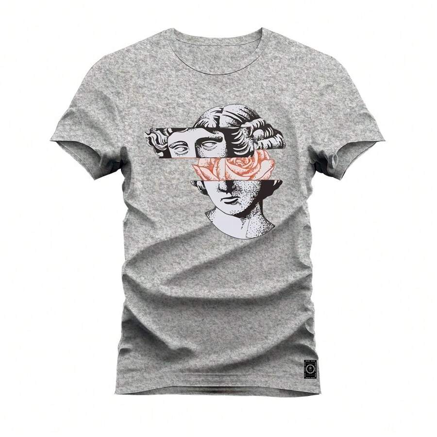 Nexstar Unisex Printed Cotton Liberty T-Shirt - Xám - Xem 1