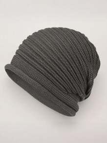 4 色条纹波西米亚街头派对腈纶纯色冬季针织帽女士 - 彩色 - 查看 11