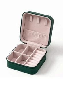 1pc Custom Jewelry Box Personalized Rectangular Leather Large Capacity Ring Gift Display Storage Valentine's Day Gift Box Bridesmaid Special Jewelry Box - Style 3 - View 8