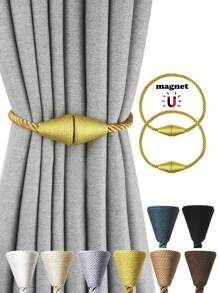 1pc/2pcs Magnetic Polyester Cone Shape Curtain Tiebacks, Suitable For Curtain Fixation Gifts Birthday Graduation