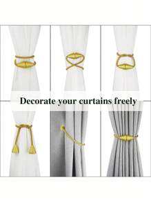 1pc/2pcs Magnetic Polyester Cone Shape Curtain Tiebacks, Suitable For Curtain Fixation Gifts Birthday Graduation