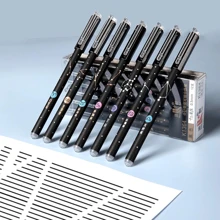 12 Bolígrafos, Plumas Borrables Kawaii Tinta Negra Pluma De Gel Punto fino con goma de fricción
