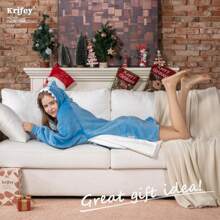 Krifey Oversized Wearable Blanket Hoodie, Sherpa Hooded As Christmas Gifts, Birthday Gifts For Mom Women Girlfriend Men, SharkHead - Shark Head - View 6