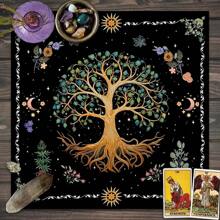 1 件祭坛塔罗牌桌布占卜生命之树塔罗牌桌布扑克牌垫塔罗牌桌布祭坛布生命之树占星术占卜