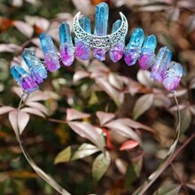 Biżuteria z naturalnym kryształem i koroną dla kobiet, odpowiednia na każdą porę roku, opaska na głowę, obręcz do włosów - kształt - Zobacz 4