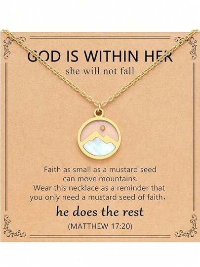 1 Stück Silber/Gold Liebe Umzug Berg-Glaube Halskette für Frauen, inspirierende religiöse christliche Abschlussgeschenke für Damen und Mädchen (Aufgrund von Beleuchtung und Winkel während der Fotografie kann es leichte Farbunterschiede zwischen dem tatsächlichen Produkt und dem Bild geben. Das tatsächliche Produkt ist aus Edelstahlmaterial gefertigt, die Farbe kann leichter dunkler sein als das Bild)